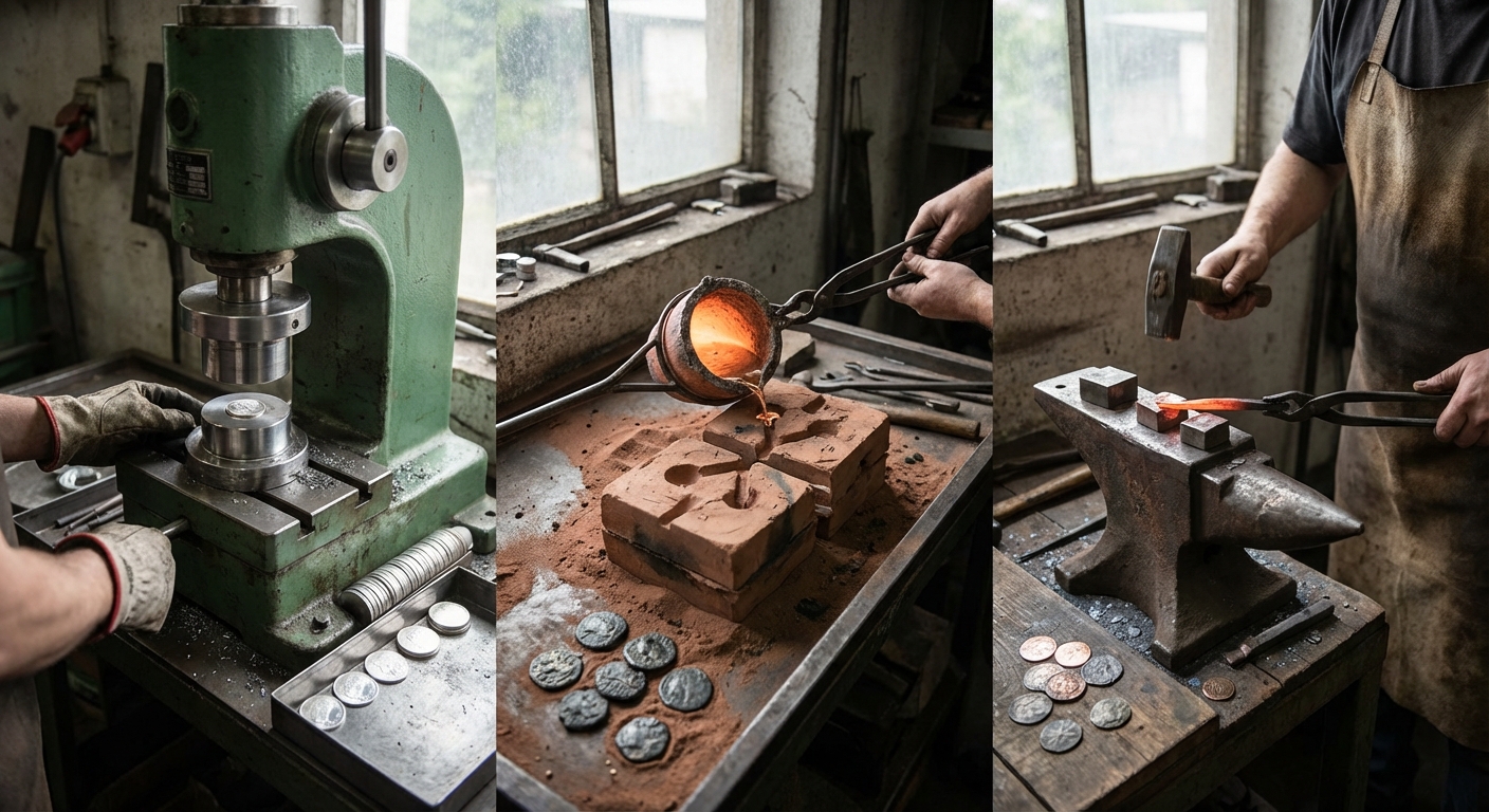 Popular Coin Minting Techniques: Striking, Casting and Hammered Issues